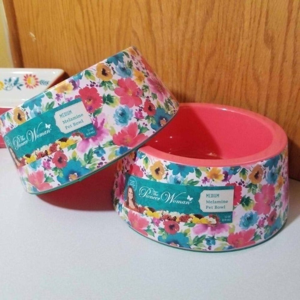 Pioneer Woman Breezy Blossom Pet Bowls Set of 2